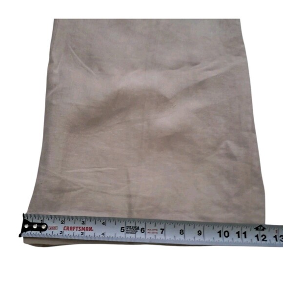 Talbots 100% Linen Pants Women's 18 Beige High Rise Wide Leg Lined Work Career - Picture 10 of 13